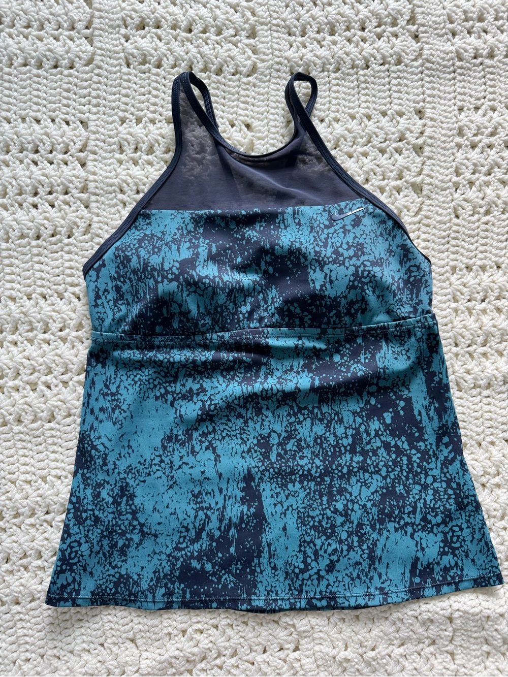 Nike Women's Teal and Black Racerback Tank Top